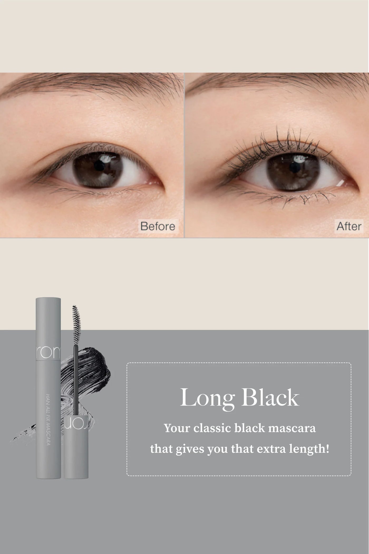 Romand Han All Fix Mascara - 4 Types [L01 Long Black]