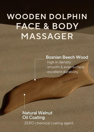 Aromatica  Wooden Dolphin Face & Body Massage Tool