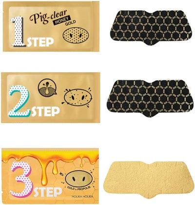 Holika Holika Pig Clear Blackhead 3-Step Kit Honey Gold