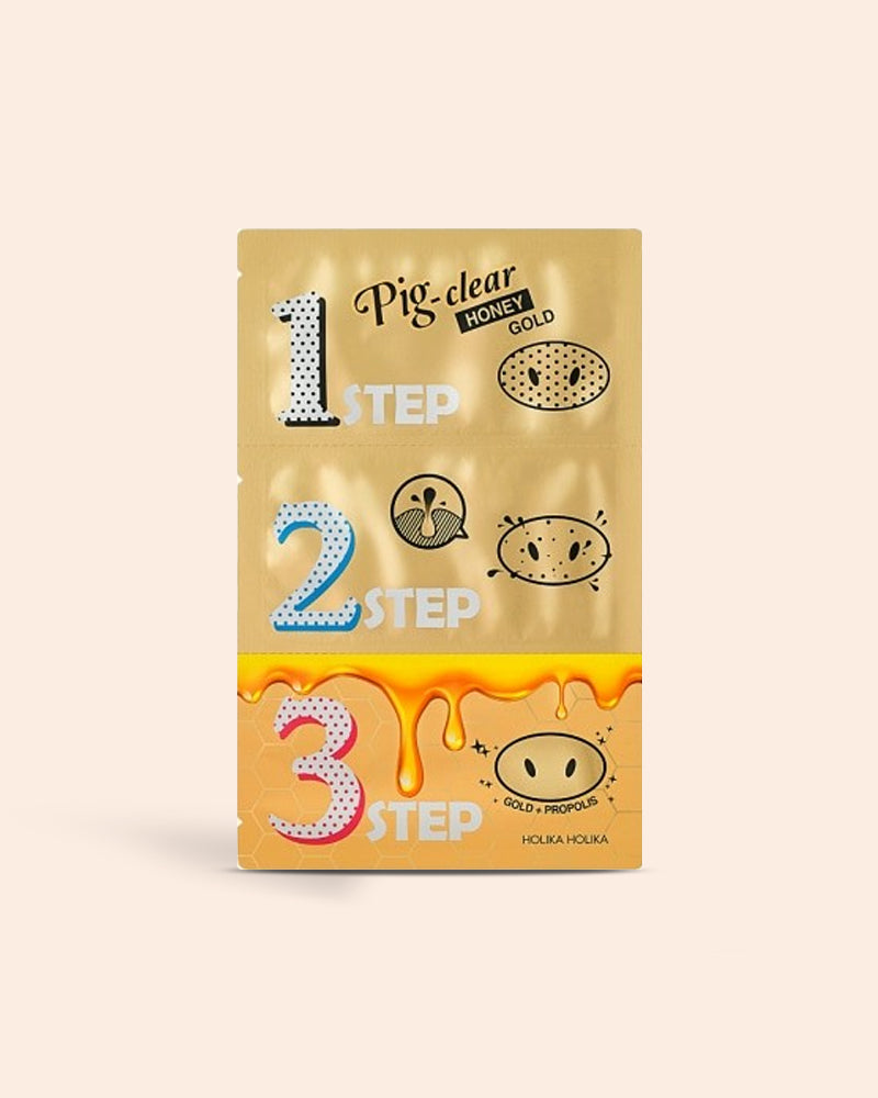 Holika Holika Pig Clear Blackhead 3-Step Kit Honey Gold