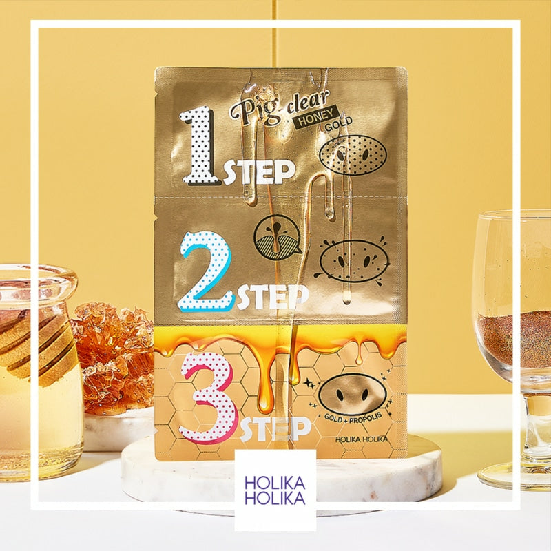 Holika Holika Pig Clear Blackhead 3-Step Kit Honey Gold