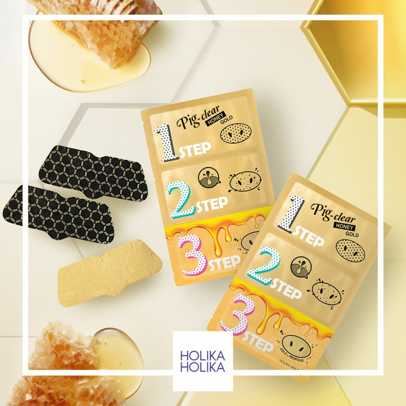 Holika Holika Pig Clear Blackhead 3-Step Kit Honey Gold