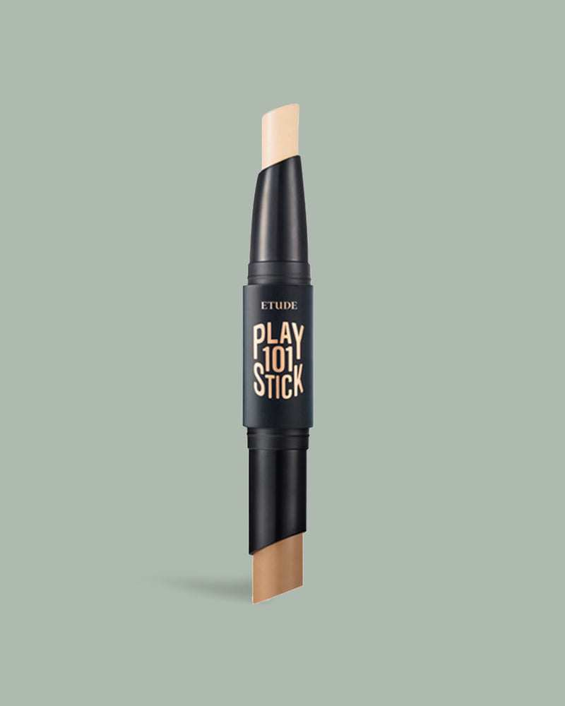 Play 101 Stick Contour Duo
A creamy contour duo that creates a look of authentic dimensionality of face.

- 24-DEGREE DIAGONAL CUT FOR EASIER BLENDING!
It's an ergonomic 24-degree cutting container that fits tightly against the surface of the curved face, making it easy to blend anywhere.

- POWDERY FIXING, WITHOUT CAKY TEXTURE!
A powdery stick formula that helps easy application but powdery finish! It makes long lasting natural contouring make-up.
