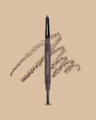 Matte Formula Brow Auto Pencil
No Failure! Easy for Beginners!
For natural eyebrows and no clumping.

- Even beginners Can Easily Draw!
Draw the eyebrow line and the eyebrow tail with thw 1mm ultra-slim vertical side!
Apply the natural color to the entire surface of the eyebrows.
With the dagger shaped horizontal plane!
You can easily use this product.

