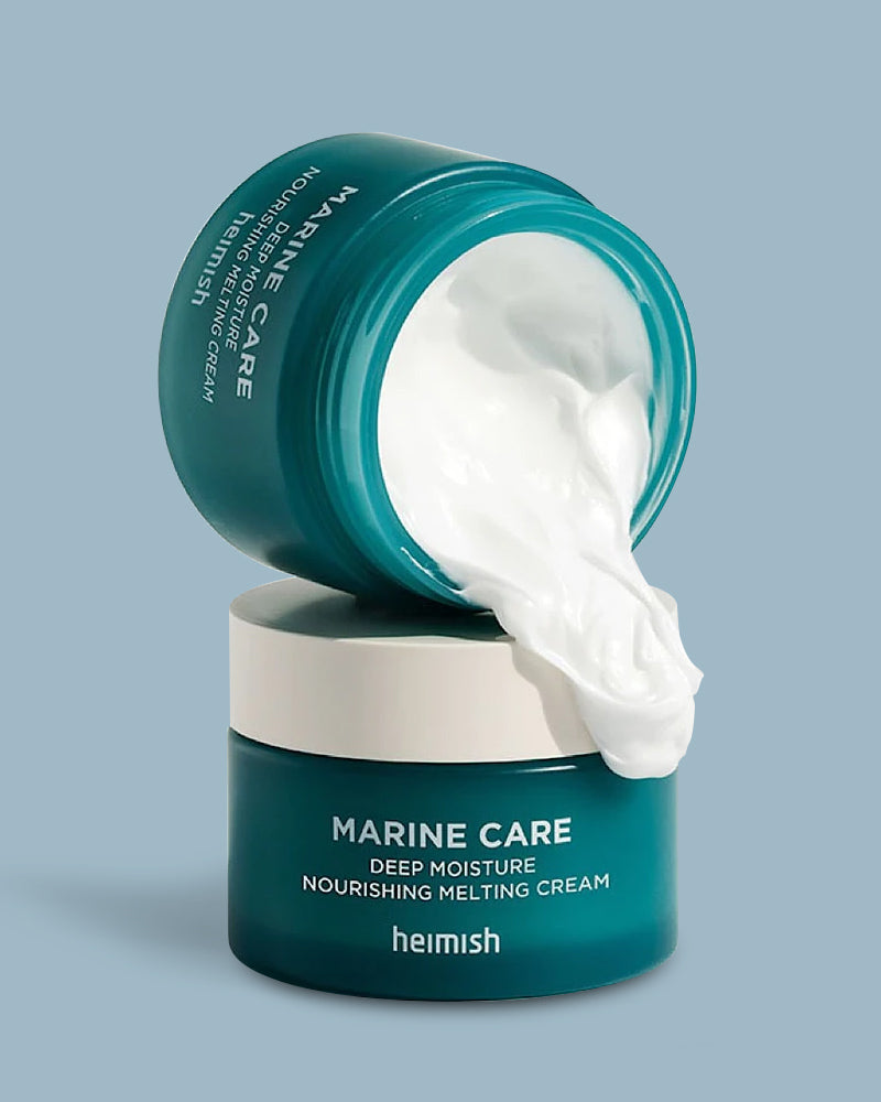 Heimish Marine Care Deep Moisture Nourishing Melting Cream is a deeply hydrating that intensely moisturises and replenishes dull and fatigued skin leaving it feeling soft and smooth. Harnessing the power of the sea, this cream contains marine care complex to provide nourishment and is formulated with fermented seaweed extract and mineral rich marine water to to purify and rejuvenate the skin. Also enriched with peptide and plant stem cells to lock in moisture and firm the skin's barrier.