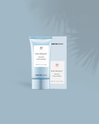 THANK YOU FARMER Sun Project Water Sun Cream SPF50+ PA+++ is a new concept moisturizing sun cream that smoothly and refreshingly absorbs without stickiness, suffocating and white cast.