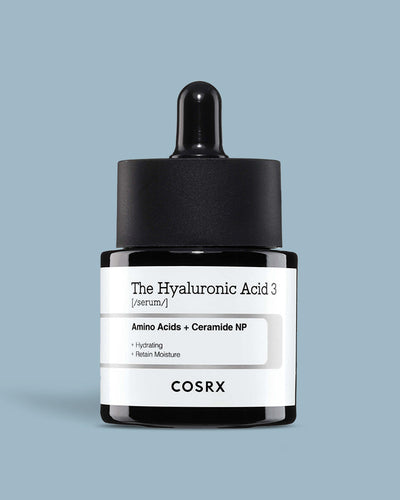 Cosrx The Hyaluronic Acid 3 Serum is a lightweight, hydrating serum that contains three different types of hyaluronic acid. Hyaluronic acid is a powerful humectant that is known for its ability to attract and retain moisture, which can help to improve the skin's hydration levels and overall appearance. The Cosrx The Hyaluronic Acid 3 Serum is suitable for individuals with all skin types, but may be especially beneficial for those with dry or dehydrated skin